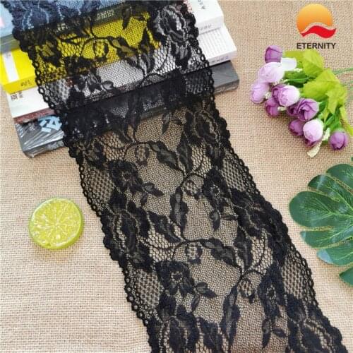 E1893*17CM Lace elastic lace fabric ribbon for fabric wedding elastic lace decoration white large edge