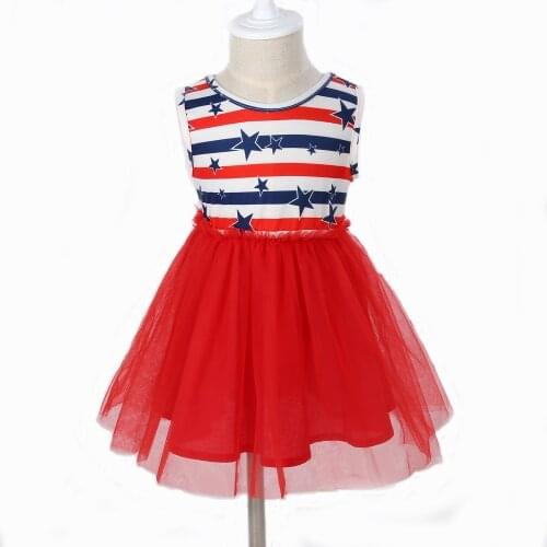 Elegant Baby Girl Striped Dress Kid vestido 2018 New Fashion Mesh red Princess dress for birthday party kids dresses for girls