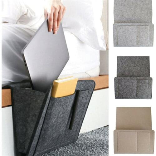 Felt bedside storage organizer bed bag table sofa tv remote control hanging caddy sofa bed storage organizer holder pockets