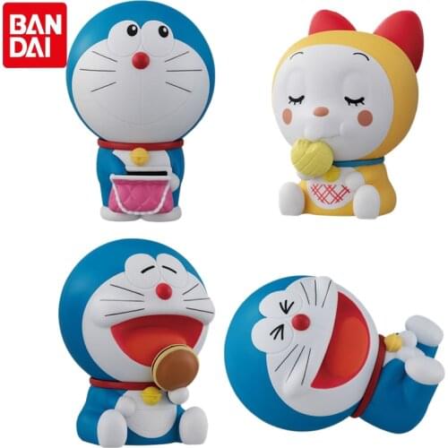 Bandai Genuine Gashapon Toys Cute Anime Figures Doraemon Shellless Assembled doll 5 Dorami Action Figure Gacha Toys