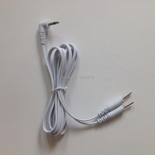 Freeshiping 100pcs/lot DC head 2.5mm 2 in1 TENS unit electrode lead wires/cables plug 2.0mm use connect TENS machine