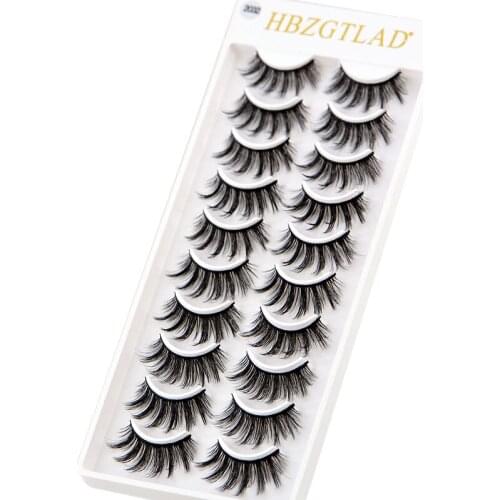 HBZGTLAD 10 pairs natural false eyelashes fake lashes long makeup 3d mink lashes eyelash extension mink eyelashes for beauty