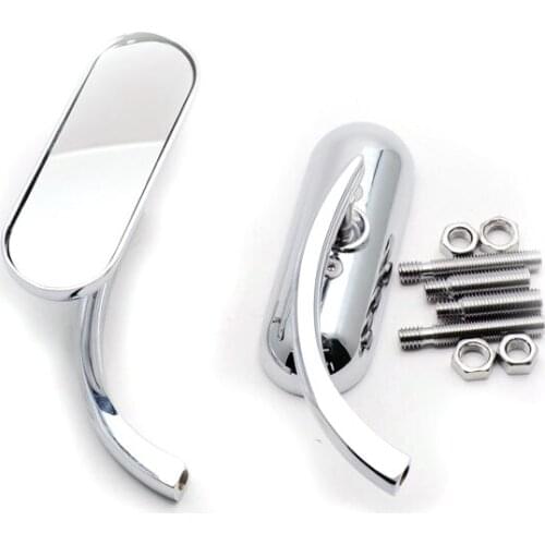 Chrome Motorcycle Mini Oval A Pair Side Mirrors for Harley