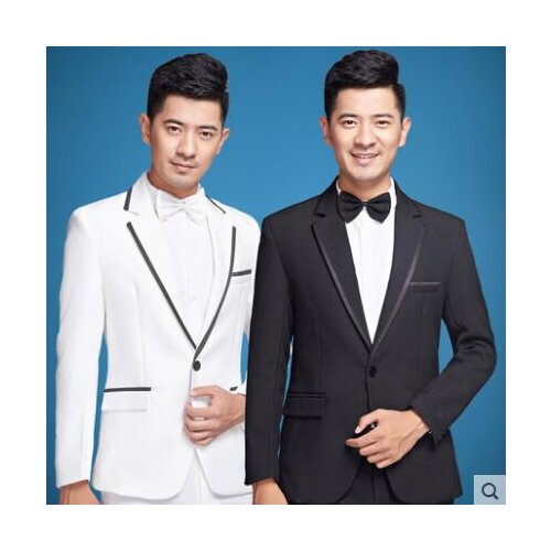 Chorus groom suits for men blazer boys prom mariage suits mens fashion slim masculino latest coat pant designs black white