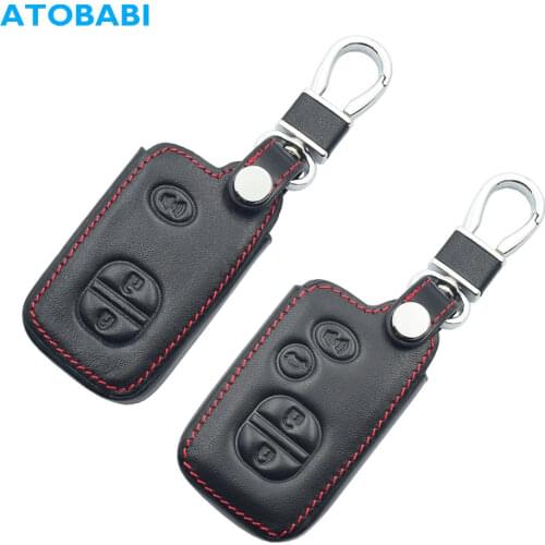 Leather Car Key Case For Toyota Land Cruiser 4Runner 5700 Prius RAV4 Camry Smart Remote Control Fob Protector Cover Keychain Bag