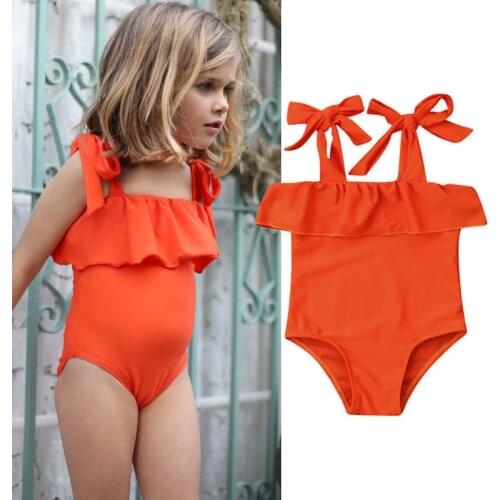 Cute Bandage Baky Kids Girls Swimwear 6M-5T Fits One Piece Swimsuit 2019 New Summer Bathing Suit Beachwear Swimming Suit