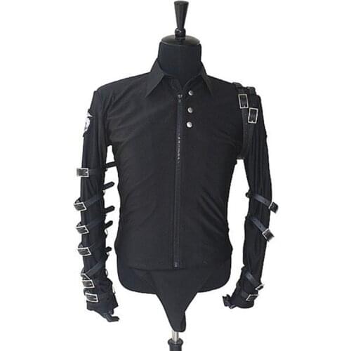 RARE MJ Michael Jackson BAD Black Tour Punk Rock Show Jacket For Fans party Classic Performance