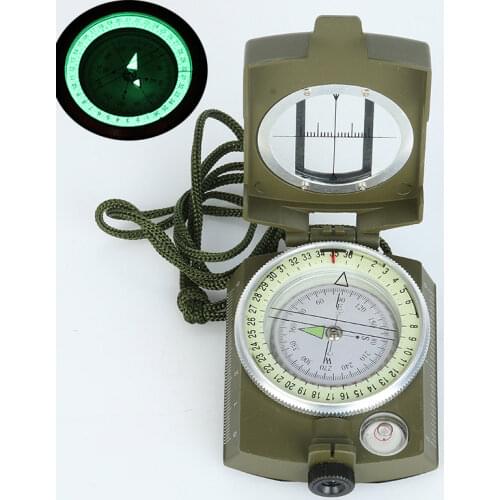 Metal Multi-function Compass Outdoor Camping Anti-cover Army Green with Compass Night Light Luminous Compass