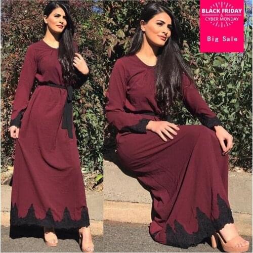 Fashion Muslim Adult Casual lace embroidery Robe Musulmane Turkish Dubai Abaya Muslim Robe Arab Worship Service wj1338 with blet