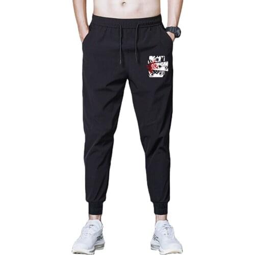 Mens Sweatpants Demon Slayer print Joggers Lounge Pants Pockets Outdoor Hiking Running Trousers Streetwear Sweatpants