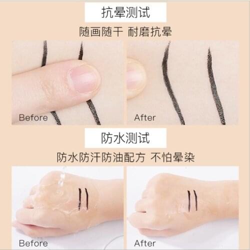 New Curved Nib Eyeliner Waterproof, No Fading, No Blooming, Rich Color, Charming, Natural Makeup T1413