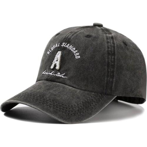 2020 new cotton letter A Baseball Cap retro outdoor sports caps women bone gorras curved fitted washed vintage dad hats for men