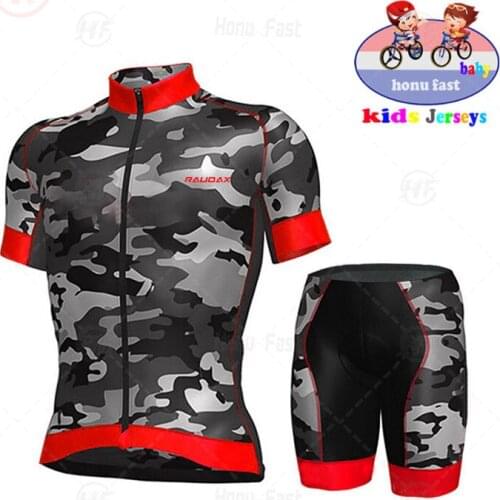 New 2021 Childrens Fluorescent Green Cycling Wear Set Mountain Bike Wear Sportswear Racing Children Cycling Wear Cycling Kit