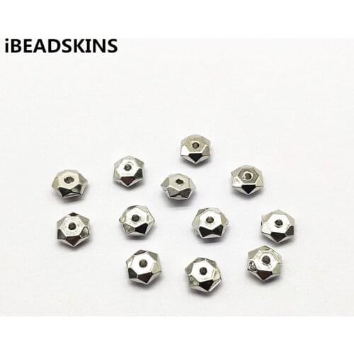 New arrival! 7x3mm 2000pcs CCB Rhodium color wheel Shape beads for Earrings parts,hand Made Earrings Findings Jewelry DIY