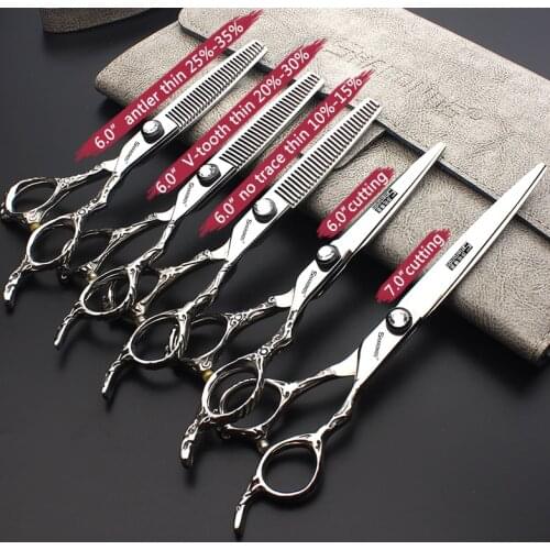 Haircuts 6/6.5/7 inch hairdressing scissors for beauty salons scissors for stylist Anti-skid and wear-resistant customized logo