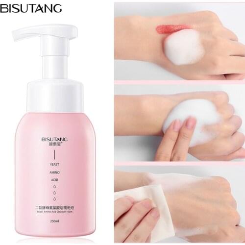 Foaming Facial Cleanser Bubble Cleansing Yeast Amino Acid Acne Care Moisturizing Mild Clean Pores Makeup Remover Skin Care 250G