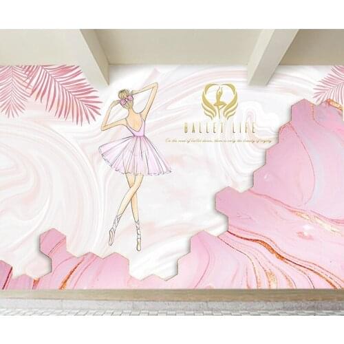 Personalized ballet hand painted wallpaper simple art background wall decoration dance room training room yoga studio murals