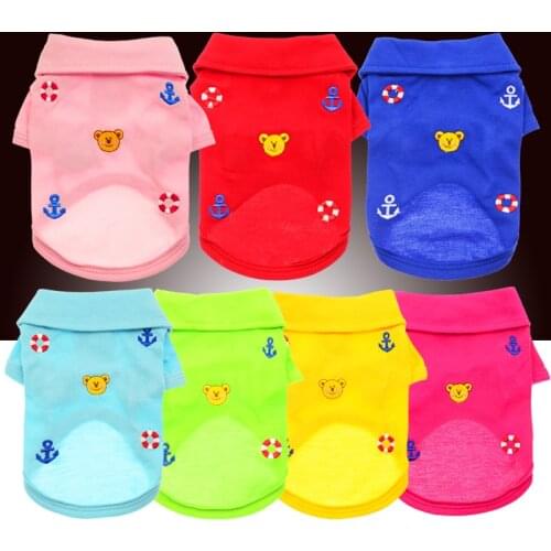 PETCIRCLE NEW Pet Dog Clothes Dog Shirt 8 Colors Size XXS-L Pet Dog Shirts Summer For Chihuahua French Bulldog Pet Products
