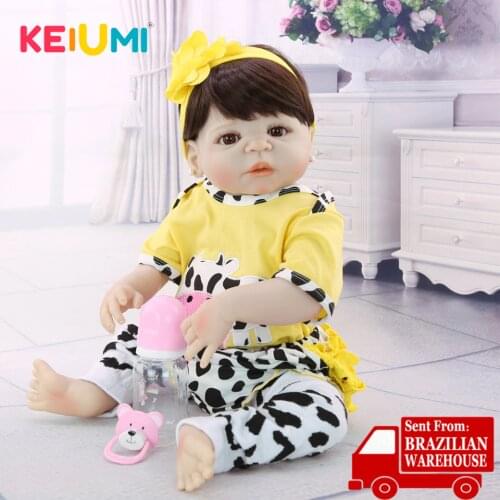 Realistic 23Inch Silicone Reborn Baby Dolls Cosplay Yellow Cow Full Body Vinyl Babies Dolls Cute Fashion Girl Gifts