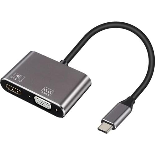 TccmebiusType-C to VGA Home Multifunction Mobile Phone Easy Install Converter Charging Port Dual Interface Output Stable Adapter