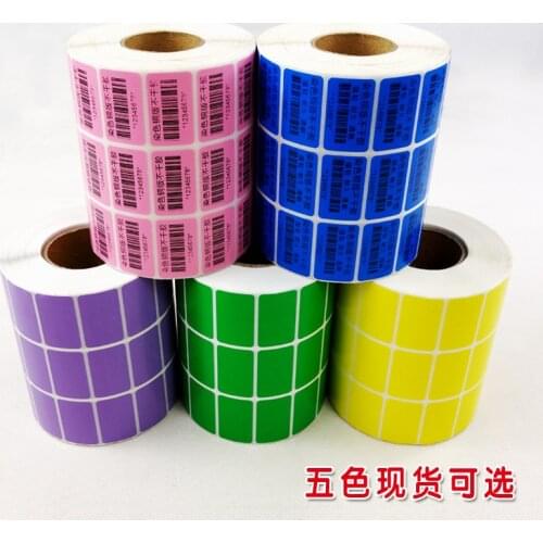 6 colors for 32 mm x 19 mm (5000 labels), thermal transfer stickers for zebra/TSC label printer, Ribbon required Print Sticker