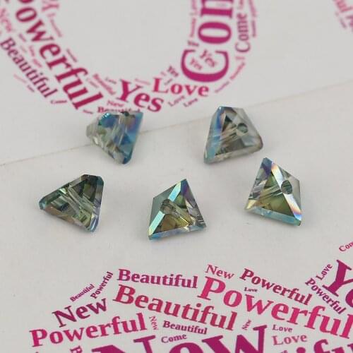 Trends Fashion Transparent AB Multi-faceted Triangle Glass Beads Glass Beads for Women DIY Necklace Bracelet Jewelry Gift Hot