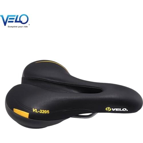 Velo-3205 Bicycle Saddle MTB Saddle Wide Comfort Soft Cushion Bike Seat Men Padded Saddle For Bike Pu Leather Bicycle Saddle
