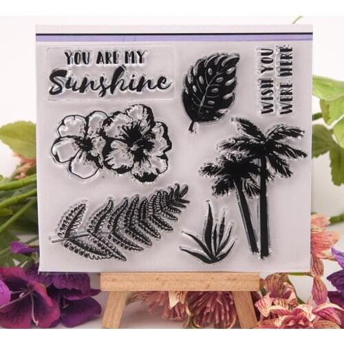 1pc Coconut Tree Transparent Clear Silicone Stamp Seal Cutting DIY Scrapbooking Rubber Coloring Embossing Diary Decor Reusable