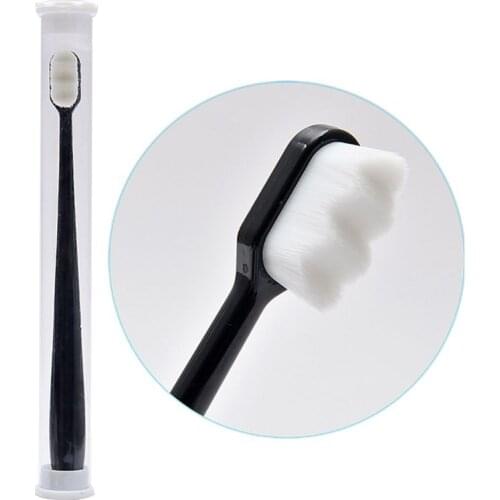 1Pc Nano Ultra-fine Wave Toothbrush Soft Bristle Adult Child With PVC Dental Wh