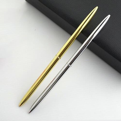 1 PCS New High Quality Arrival Slender Stainless Steel Rod Rotating Metal Ball Pen Commercial Gift Stationery Ballpoint Pen