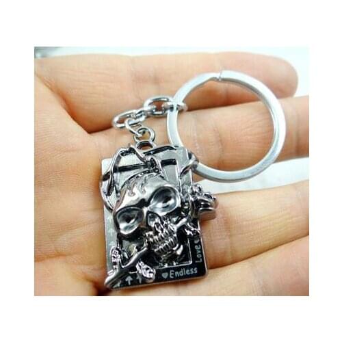 1Pcs wholesale Alloy key ring skeleton carving key chain car pendant key Accessories chain free shipping A1