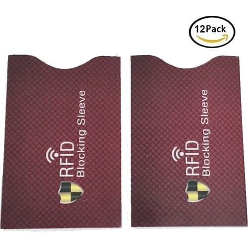 12 Pcs RFID Blocking Sleeves Anti Theft RFID Card Protector RFID Blocking Sleeve for Men/Women Identity Theft Protection