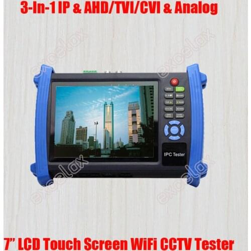 3-In-1 IP AHD (TVI/CVI) CVBS Analog Camera HD CCTV Tester 7" LCD Touch Screen WiFi Wireless ONVIF PoE TDR Optic Power Multimeter