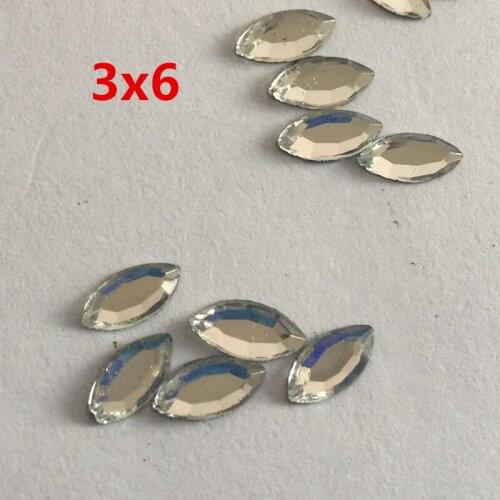 3x6mm/4x8mm/5x10mHorse Eye HotFix Crystals Rhinestones Iron On Glass Rhinestone Hot Fix Stone For DIY Garment 1000pcs/pack
