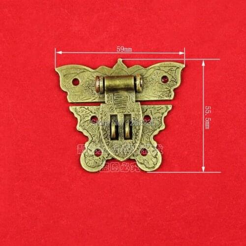 59 * 55.5 mm archaize wooden jewelry box jewelry box butterfly lock accessories decorative buckle
