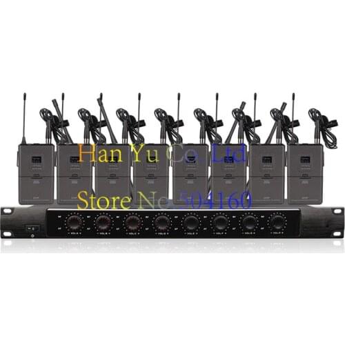 8 Channel VHF Professional Wireless System Microphone Professional 8 Handheld Microphone Stage Karaoke Wireless Microphone