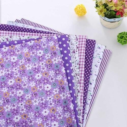 9 Colors Patchwork High Quality DIY Sewing Mixed Style Floral Print 100% Cotton Fabric Cloth Material 7 Sheet 25*25cm