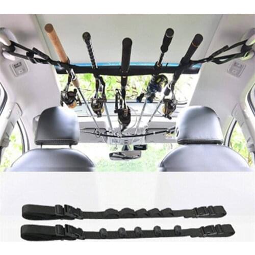 Automobiles Mounted Storage Rack Fishing Rod Gear Holder Adjustable Car Fishing Rod Organizer Belt Auto Interior Supplies