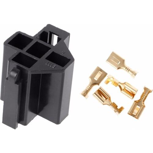 BGEKTOTH 1 PC 40A 5 Pin Relay Connector Socket with 5 x 6.3mm Terminals Car Truck Vehicle Relay Case Holder #1A40912