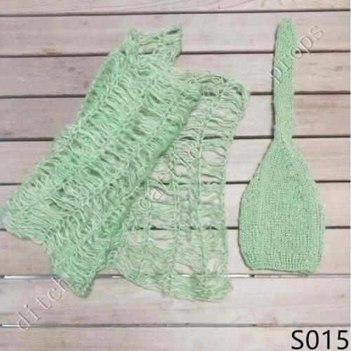 Newborn photography props photography background newborn mohair crocheted blanket + long braided hat