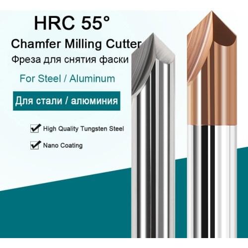 CNC Chamfer End Mill Carbide Chamfering Milling Cutter Deburring Edges Straight Groove Router Bits 60 90 120 Degree 2 3 Flutes