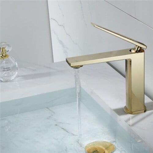 Gold Bathroom Faucet Brass Basin Faucet Mixer Hot &Cold Bathroom Basin Faucet Mixer Tap Hot and Cold Sink faucet New Arrival