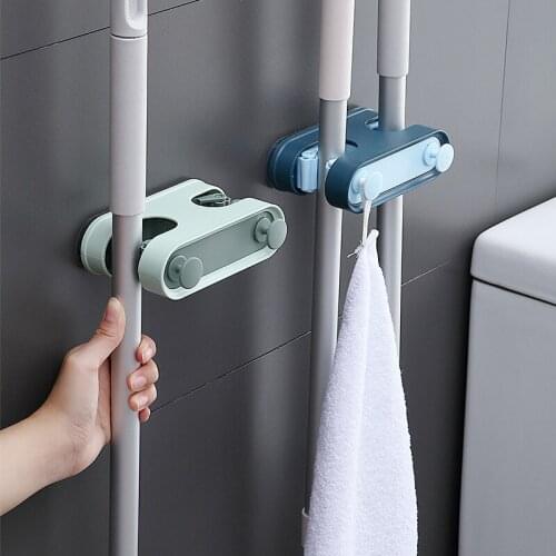 European and American Style Multifunctional Pasted Wall-Mounted Mop Clip Toilet Bathroom Mop Hook Kitchen Rubber Hook