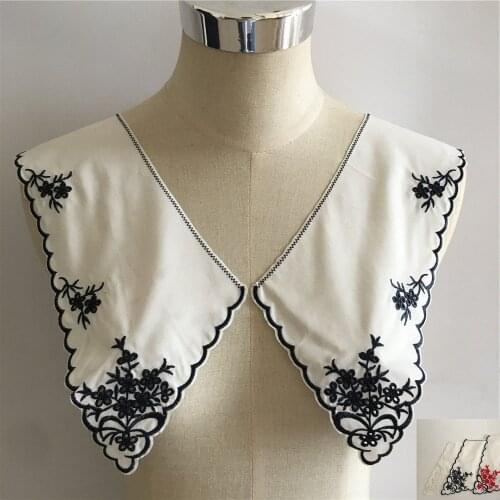 Fashion Style Lace Collar Embroidery DIY Cotton Fabric Lace Collar Decoration Sewing Dress Neckline Applique Accessories