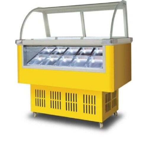 10 trays ice cream display deep freezer with free shipping by sea