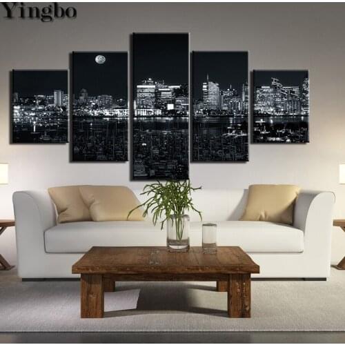 5 pcs 5D Crystal Crafts Diamond Painting Mosaic City night scene 3D Square diy diamond embroidery icons black and white wall art
