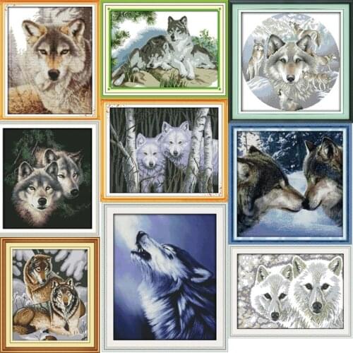 Oneroom cross-stitch kit cross stitch set animal style wolf cross stitch pattern kits handcraft make embroidery with chart