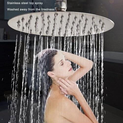 Shower Head Round Stainless Steel 8 10 inch Top Rainfall Head Shower Chromed Mirror Shower Faucet Sprayer For Bathroom