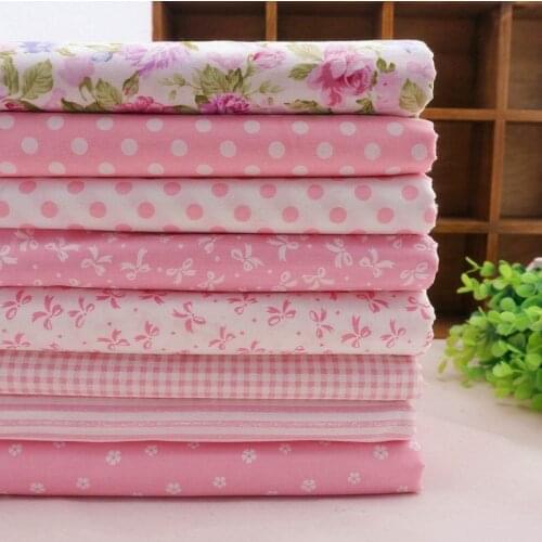 New arrival 8pcs 40*50CM pink cotton fabric, floral cloth patchwork textile for tilda sewing material tissues tecido