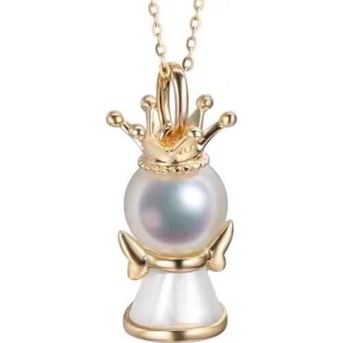 Princess 925 Sterling Silver Pendant Mountings Base Findings Jewelry Fittings Accessories Parts for Pearls Stones Crystal Coral